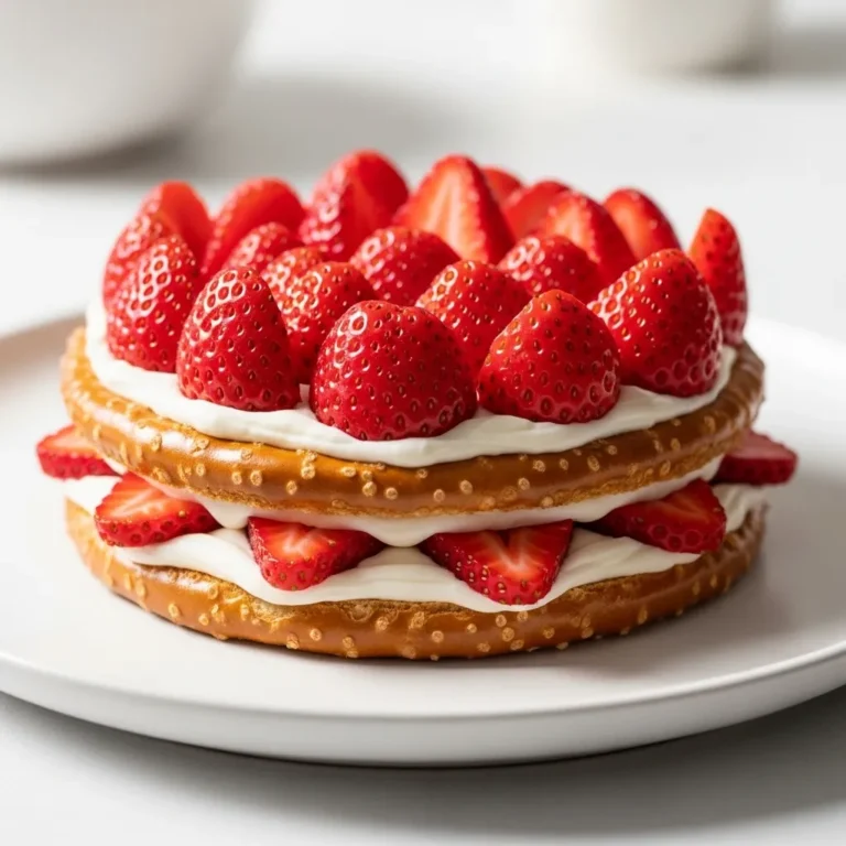 Strawberry Pretzel Dessert with Cream Cheese Layer