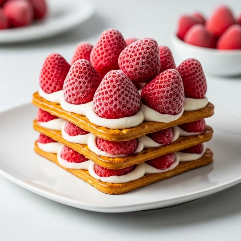 Strawberry Pretzel Dessert with Frozen Strawberries