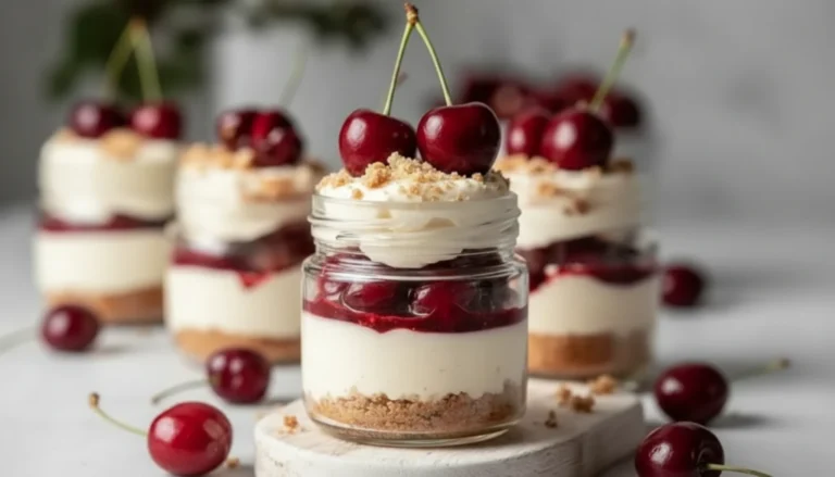 High Protein Cherry Cheesecake Jars