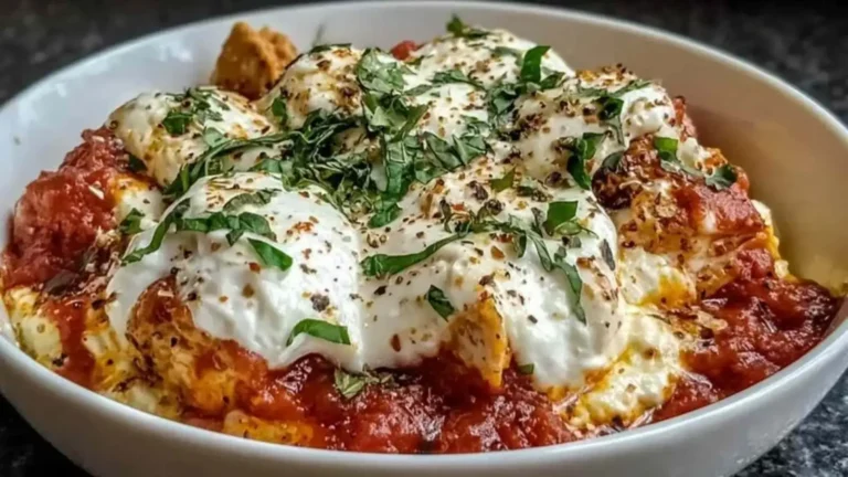 High Protein Chicken Parm Cottage Cheese Bowl