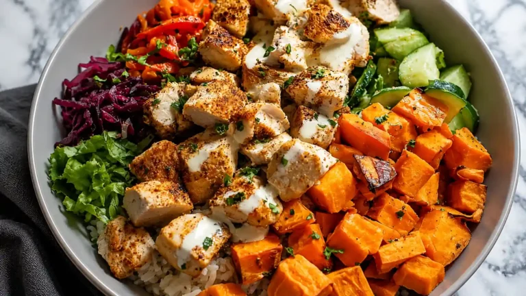 Healthy Chicken and Sweet Potato Rice Bowl