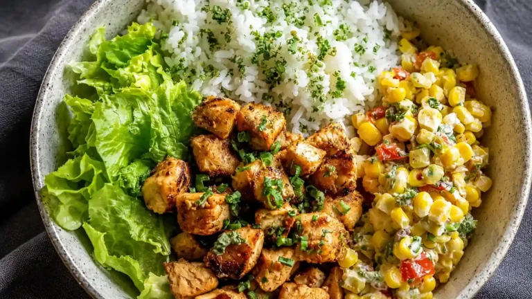 Healthy Street Corn Chicken Rice Bowl