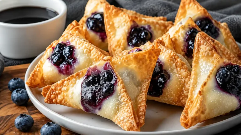 Air Fryer Blueberry Cheesecake Wontons