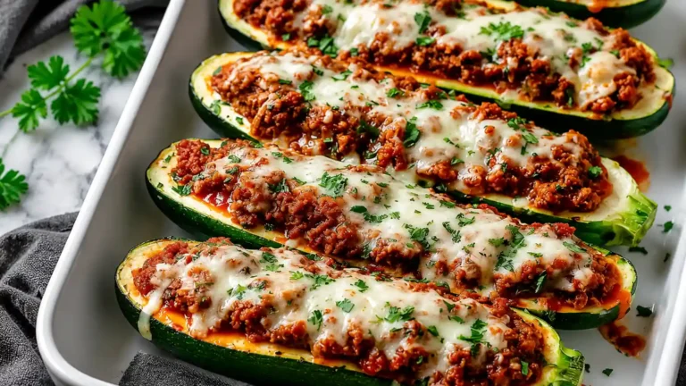Turkey Parmesan Zucchini Boats
