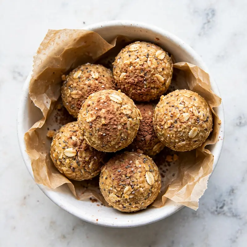 Banana protein balls with oats and chia