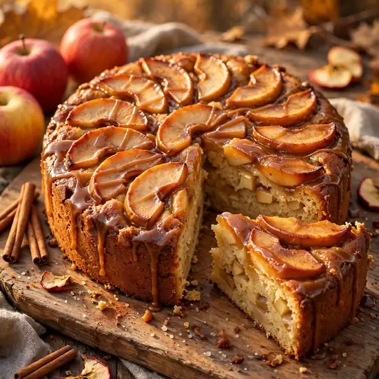 Brown butter apple cake with caramelized apples