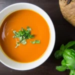 Rustic tomato soup bowl