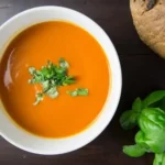 Rustic tomato soup bowl