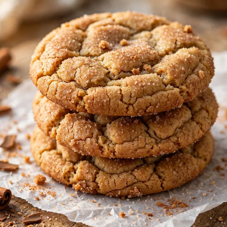 Classic snickerdoodle cookies dusted in cinnamon sugar