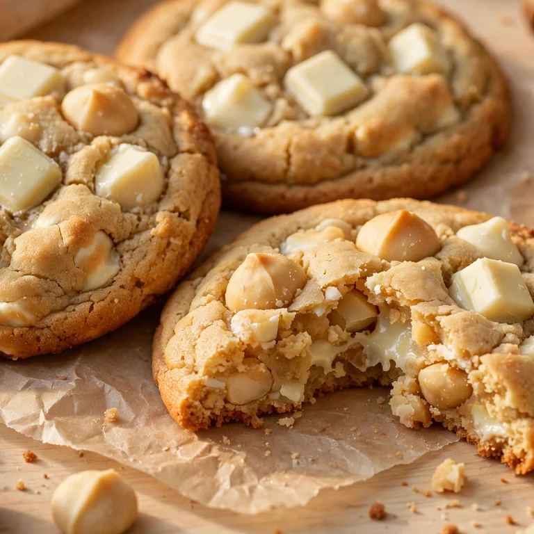 White chocolate macadamia nut cookies