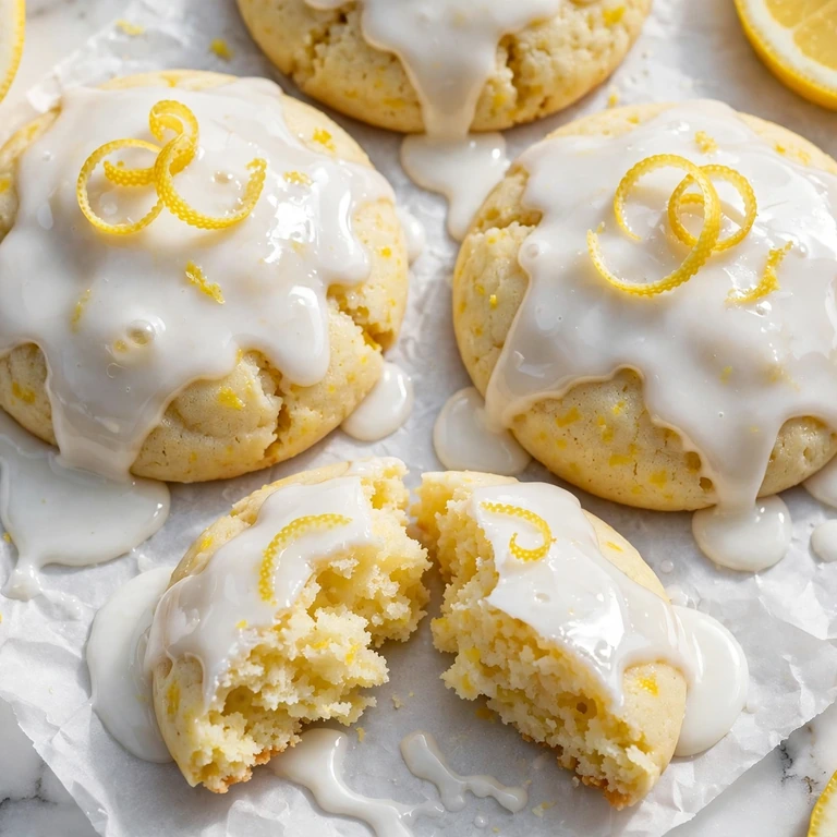 Iced lemon drop cookies with glossy lemon glaze