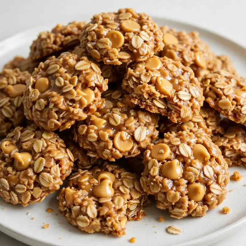 Butterscotch oat no-bake cookies with caramel chips