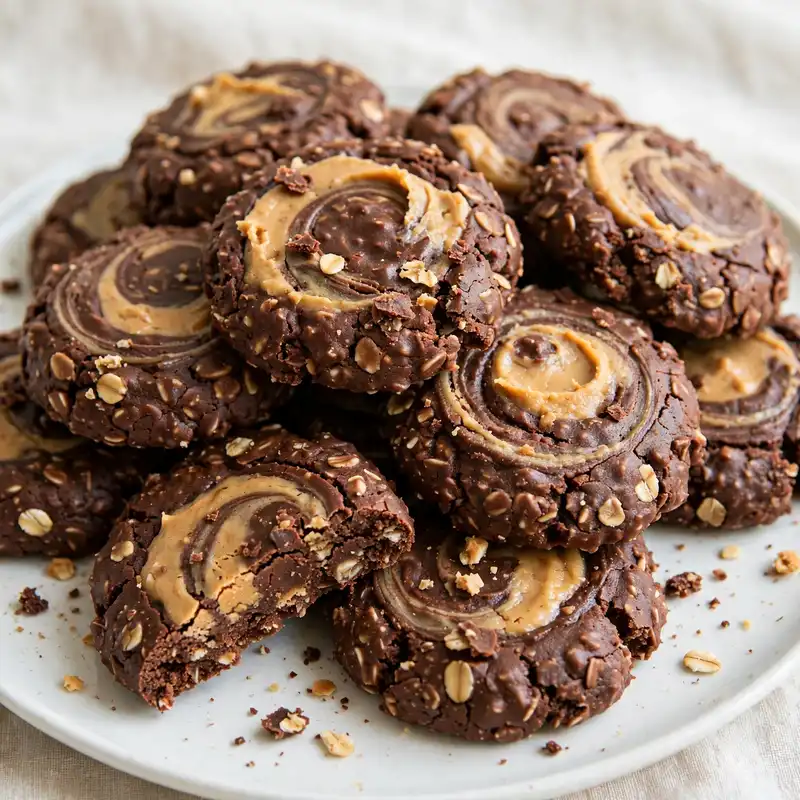 Chocolate peanut butter fudge no-bake cookies